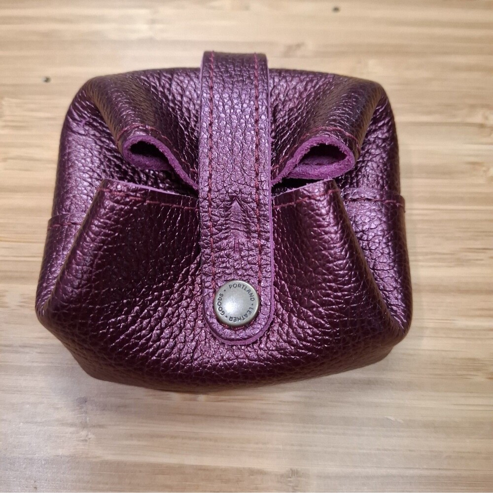 Portland Leather Goods PLG Ultraviolet Metallic Howler Pouch Origami Wallet NWOT